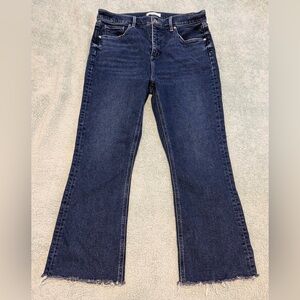 LOFT Dark Blue high waist kick crop, sz 30/10